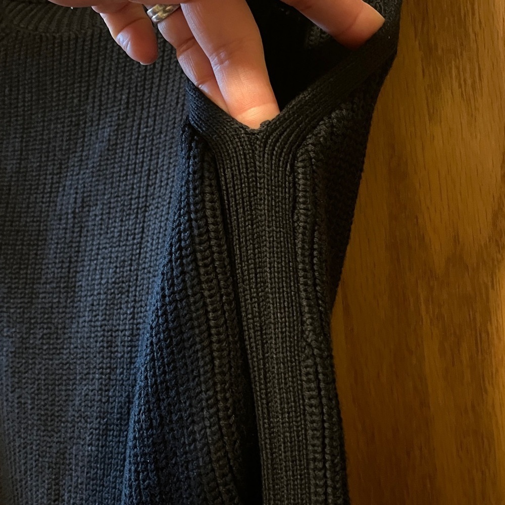 White House Black Market Textured Black Knit Top - Picture 5 of 11